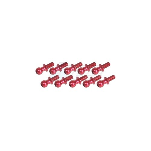 3Racing 3Racing Sakura Zero Aluminum 4.8MM Ball Stud L=6 (10 pcs) - Red