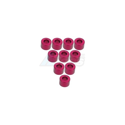 3Racing Miscellaneous All Aluminium M3 Flat Washer 4.0mm (10 Pcs) - Red