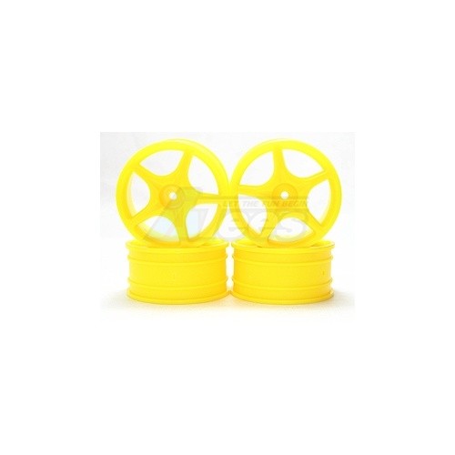 3Racing Kyosho Mini Inferno Plastic 5 Spoke Wheel For Mini Inferno - Fluorescent Yellow