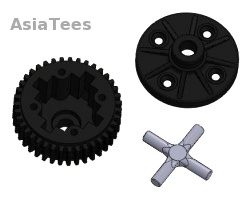 3Racing 3Racing Sakura FF2014 Differential Gear Housing and Cross Pin for SAK-F63