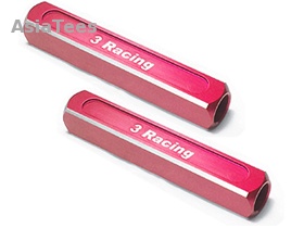 3Racing Miscellaneous All 13mm Chassis Droop Gauge Blocks (2 Pcs) - Red
