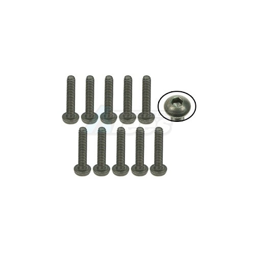 3Racing Miscellaneous All M2 x 10 Titanium Button Head Hex Socket Machine (10 Pieces)