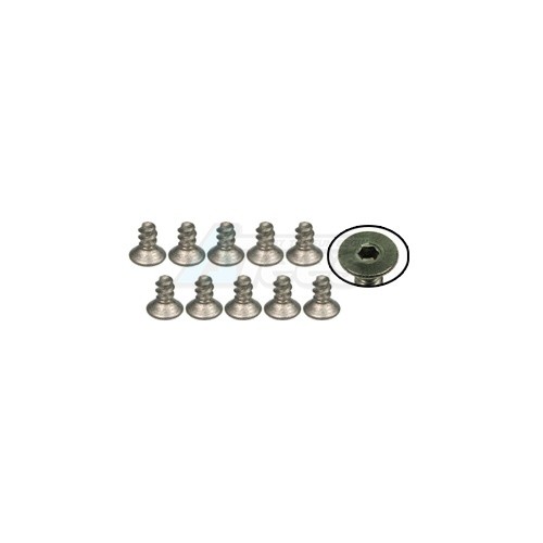 3Racing Miscellaneous All M2 x 4 Titanium Flat Head Hex Socket - Self Tapping (10 Pcs)