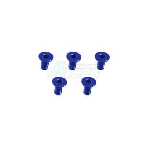 3Racing 3Racing Sakura XI Sport M3 x 6 AL7075 Flat Head Hex Socket - Machine (5 Pcs) Blue
