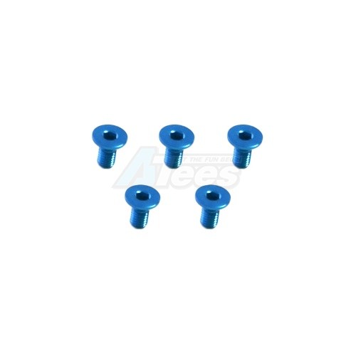 3Racing 3Racing Sakura XI Sport M3 x 6 AL7075 Flat Head Hex Socket - Machine (5 Pcs) Light Blue