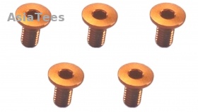 3Racing 3Racing Sakura XI Sport M3 x 6 AL7075 Flat Head Hex Socket - Machine (5 Pcs) Orange