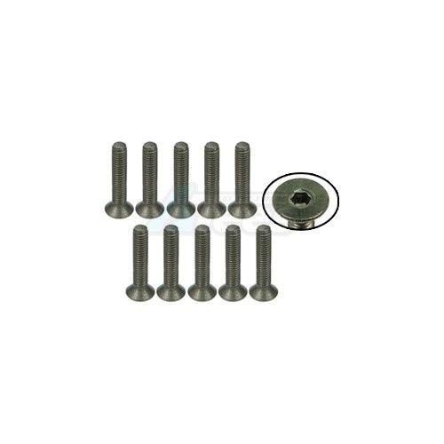 3Racing Miscellaneous All M3 x 16 Titanium Flat Head Hex Socket - Machine (10 Pcs)