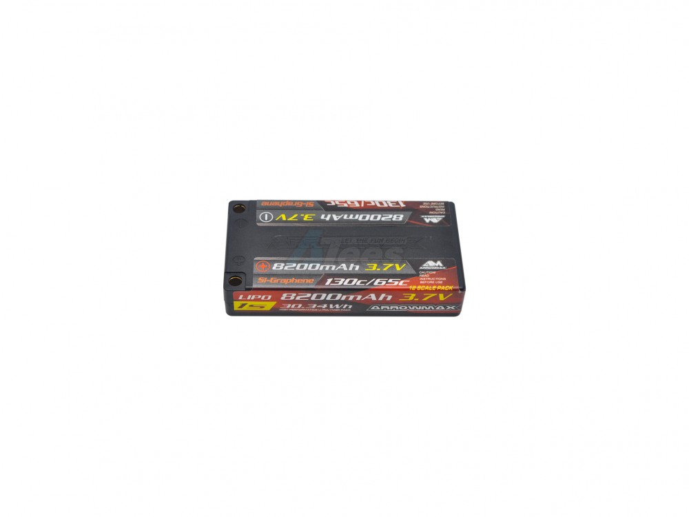 Arrowmax Miscellaneous All AM Lipo 8200mAh 1/12 Scale - 3.7V 65C Continuous 130C Burst 5mm (Si-Graphene)