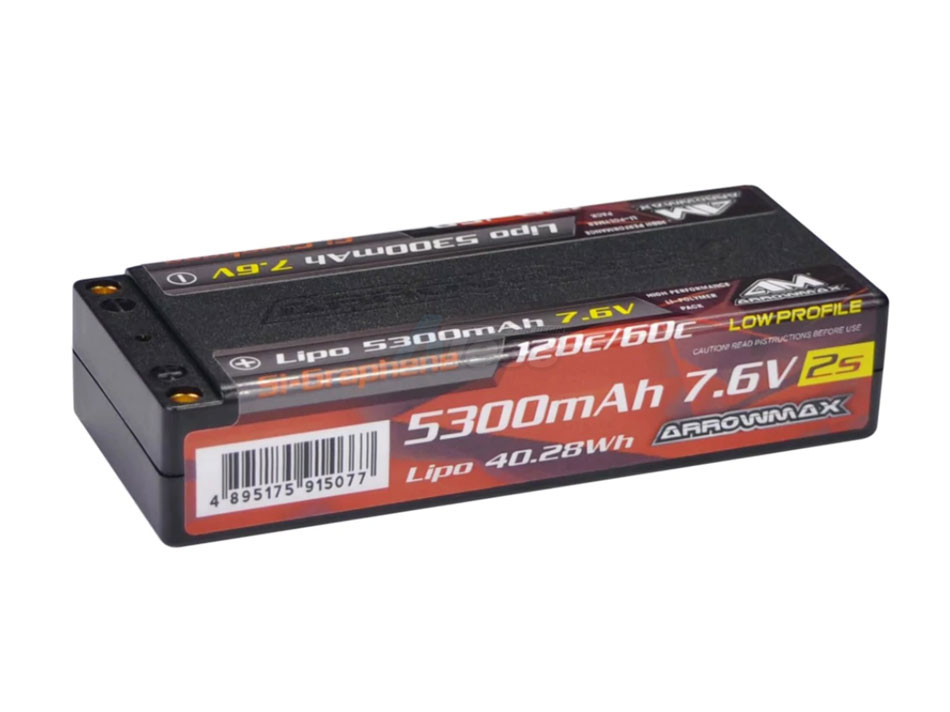 Arrowmax Miscellaneous All AM LiPo 5300mAh Low Profile Petite - 7.6V 60C/120C 5mm (Si-Graphene)