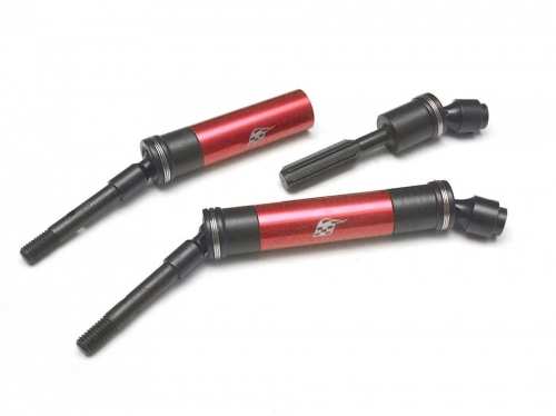 Boom Racing Traxxas Slash 4X4 Heavy Duty Steel and Aluminum Rear Drive Shafts (2) Red