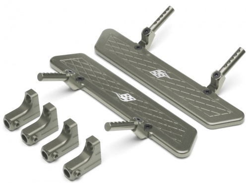 Boom Racing Gmade Sawback Aluminum Rock Rails Set- 1 Set Gun Metal