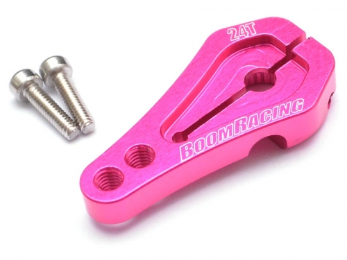Boom Racing Axial SCX10 II Aluminum Low Profile Servo Horn 24T Pink