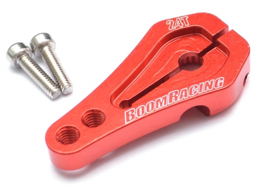 Boom Racing Axial SCX10 II Aluminum Low Profile Servo Horn 24T Red