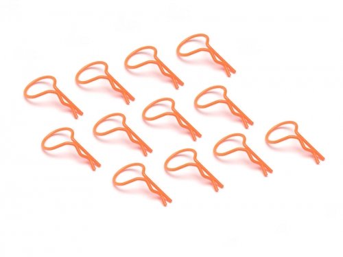 Boom Racing Miscellaneous All Large-ring Body Clips 12Pcs Orange