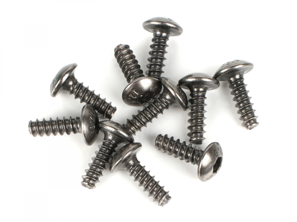 Boom Racing Miscellaneous All M2.5x8mm Round Head Self Tapping 12.9 Grade Screws (10)