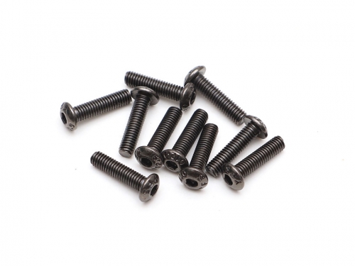 Boom Racing Miscellaneous All M3x12mm Round Head Self Tapping 12.9 Grade Nickel Plated Screws (10)