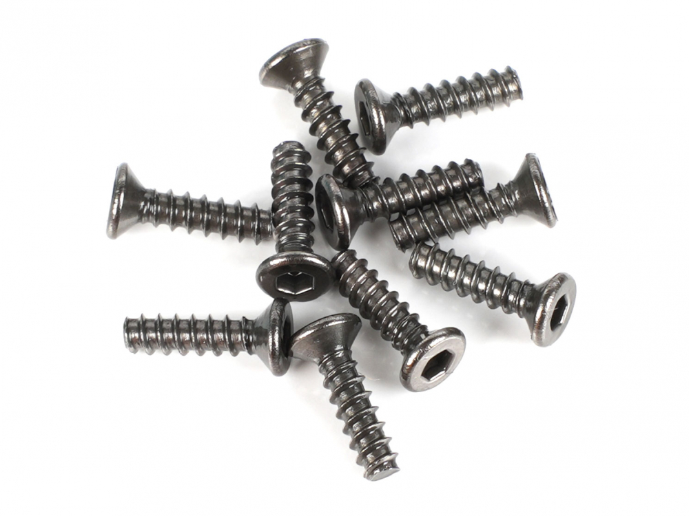 Boom Racing Miscellaneous All M2.0x8mm Counter Sunk Self Tapping 12.9 Grade Screws (10)