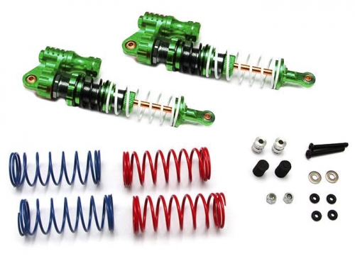 Boom Racing Miscellaneous All Boomerang™ Type PB Race Ready Aluminum Double Suspension Adjustable Piggyback Shocks 100MM Green