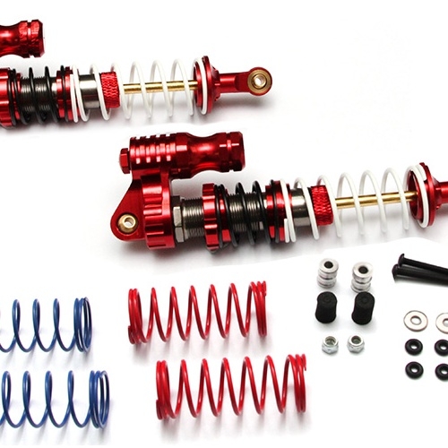 Boom Racing Miscellaneous All Boomerang™ Type PB Race Ready Aluminum Double Suspension Adjustable Piggyback Shocks 100MM Red
