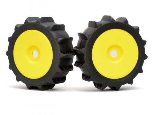 Boom Racing Miscellaneous All 1/8 Buggy Disk Spoke Wheel & Desert Tire Set (1 Pair) Yellow
