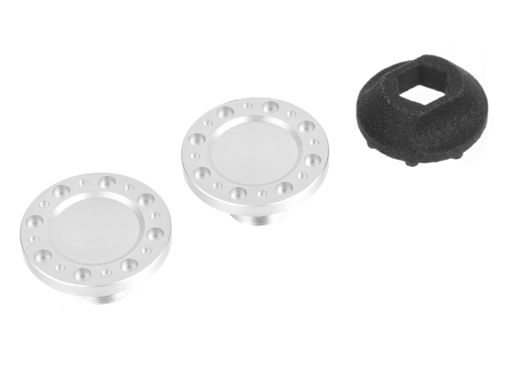 Boom Racing Miscellaneous All ProBuild™ XT5 COMBAT Style Wheel Cap Flat Silver (2)