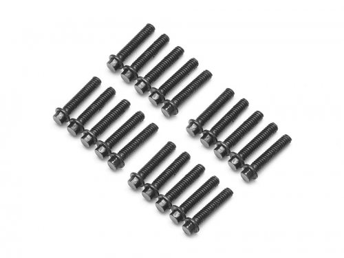 Boom Racing Miscellaneous All ProBuild™ M2x9mm Scale Hex Bolt 12.9 Grade Wheel Screw (20) Black