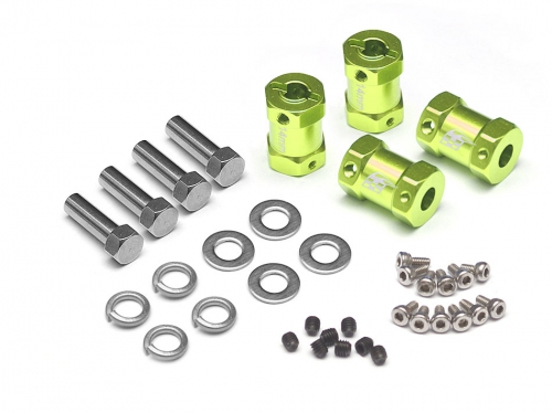 Boom Racing Miscellaneous All KRAIT™ Aluminum 12mm Wheel Hex Widener (4) (Offset: 14mm) - Green