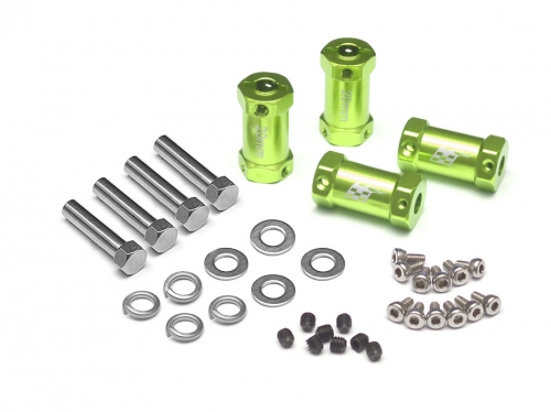 Boom Racing Miscellaneous All KRAIT™ Aluminum 12mm Wheel Hex Widener (4) (Offset: 20mm) - Green