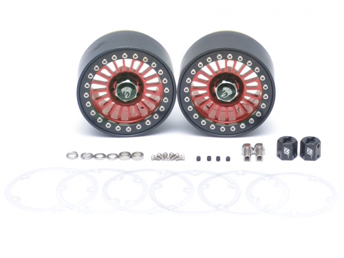 Boom Racing Miscellaneous All Venomous KRAIT™ 2.2 Aluminum Beadlock Wheels With 8mm Wideners (2) Red