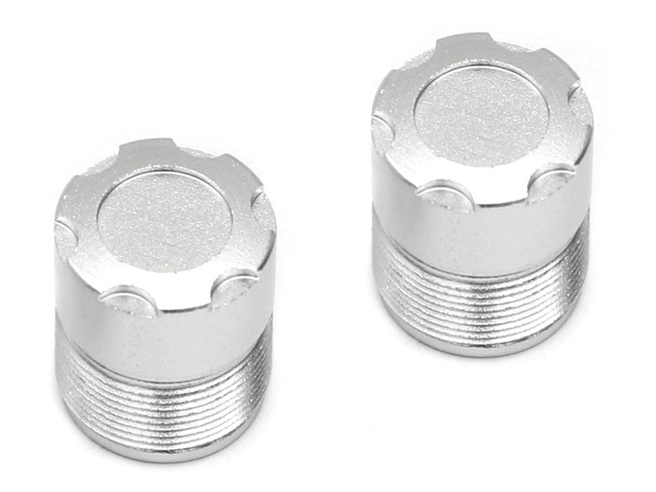 Boom Racing Miscellaneous All S100 Scale Center Wheel Hub Cap (2) Silver (XT5 Series)