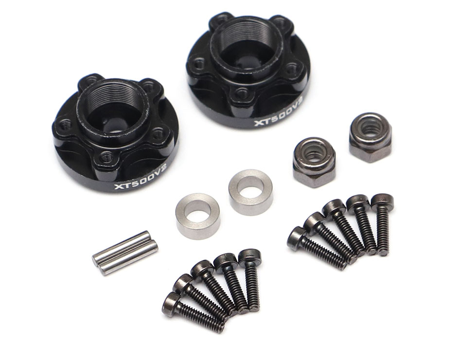 Boom Racing Miscellaneous All ProBuild™ XT500 V2 5-Lug Aluminum Wheel Pin Hub Adapters 0MM Offset Version 2 (2) Black