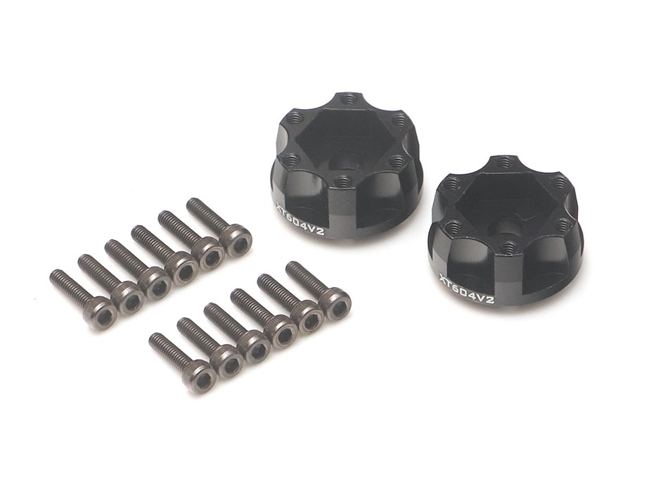 Boom Racing Miscellaneous All ProBuild™ XT604 V2 6-Lug Aluminum 12mm Wheel Hub Adapters 4MM Offset Version 2 (2) Black