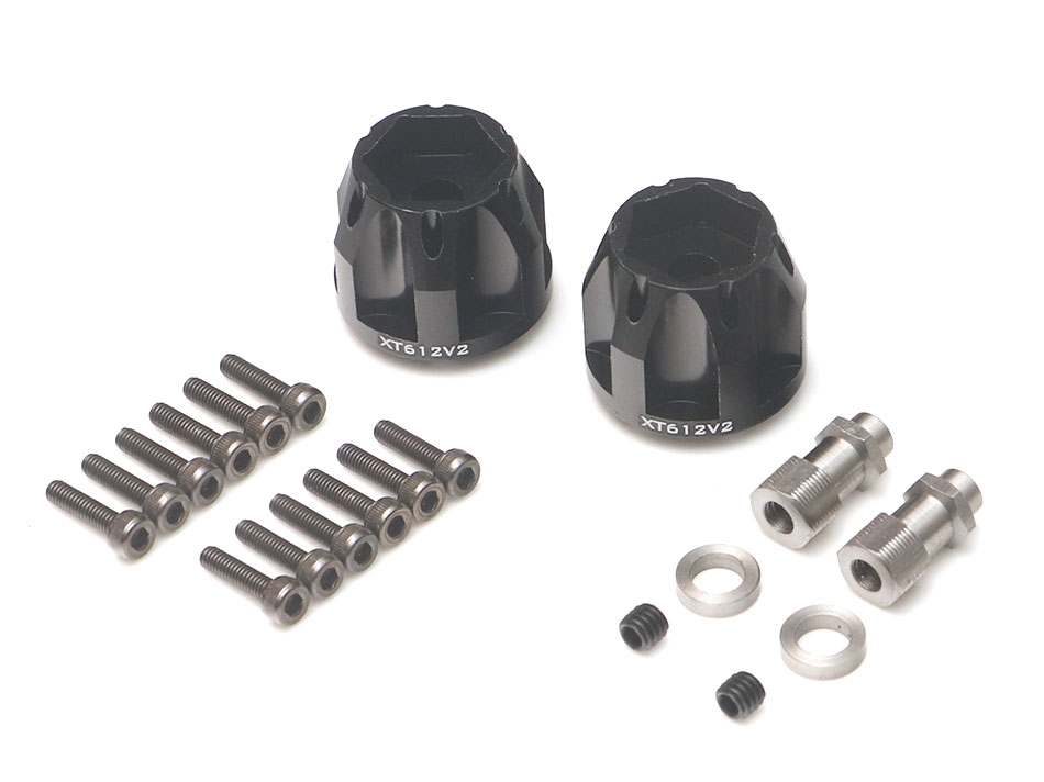 Boom Racing Miscellaneous All ProBuild™ XT612 V2 6-Lug Aluminum 12mm Wheel Hub Adapters 12MM Offset (2)