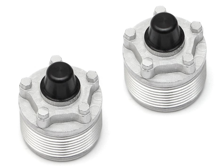 Boom Racing Boom Racing All ProBuild™ CUSTOM XT5 Alum Wheel Center Cap - Spectre (1) Flat Silver / Black