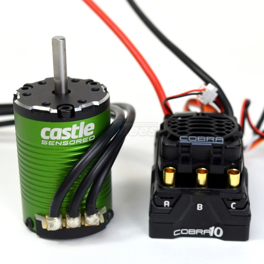 Castle Creations Miscellaneous All Cobra 10 6s Max 25.2v Max 8a Peak Bec w/1410-3800kv 5mm Sensored Motor