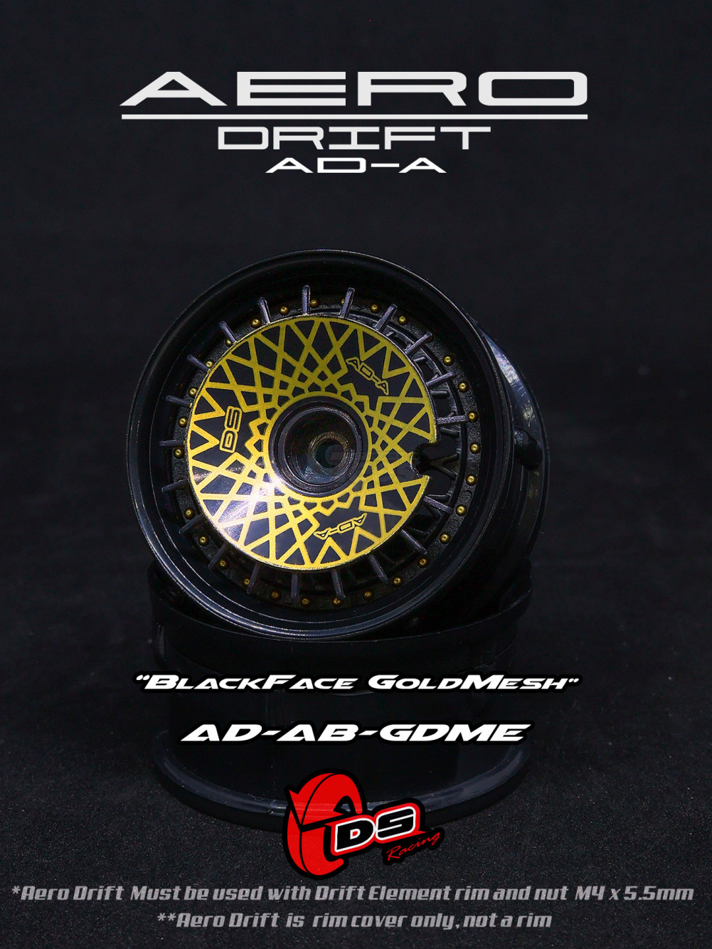 DS Racing Miscellaneous All Aero Drift Slope Black/ Gold Mesh