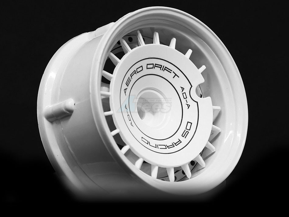 DS Racing Miscellaneous All Aero Drift Wheel Cover for Drift Element Wheel / Design: Slope / Color: White
