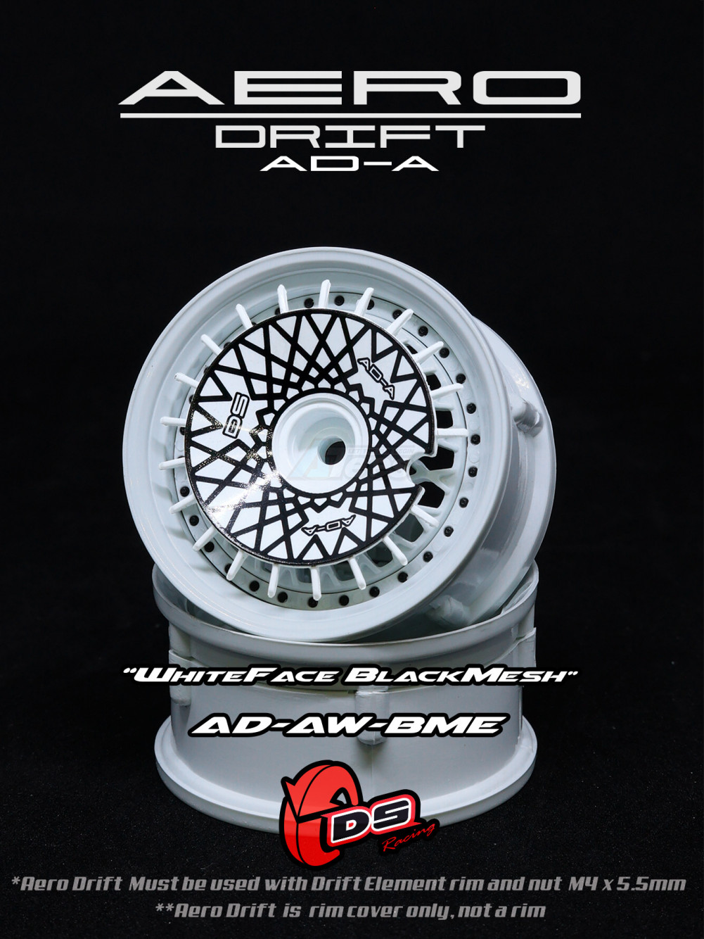 DS Racing Miscellaneous All Aero Drift Slope White/ Black Mesh