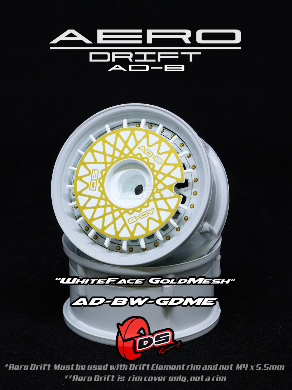 DS Racing Miscellaneous All Aero Drift Flat White/ Gold Mesh