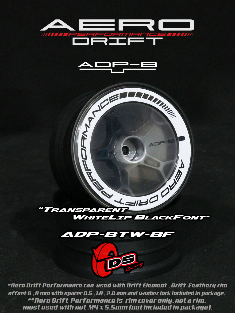 DS Racing Miscellaneous All Aero Drift Performance Flat Transparent / White Lip