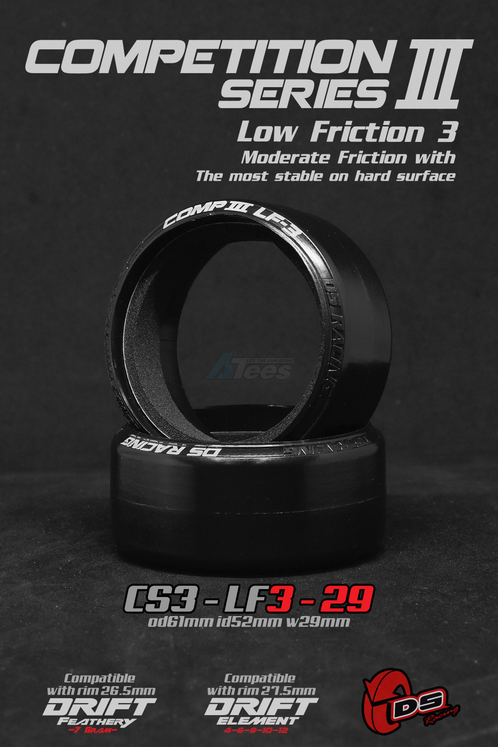 DS Racing Miscellaneous All Drift Tire Competition Series III - LF3 Width 29mm