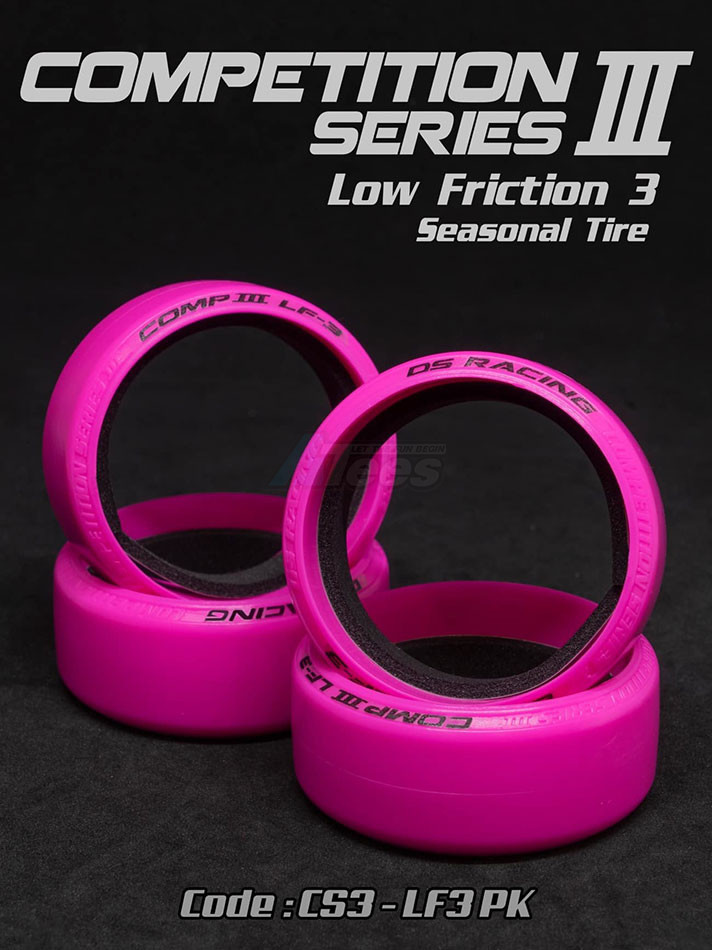 DS Racing Miscellaneous All Drift Tire Pink Competition Series III LF-3 (4Pcs)