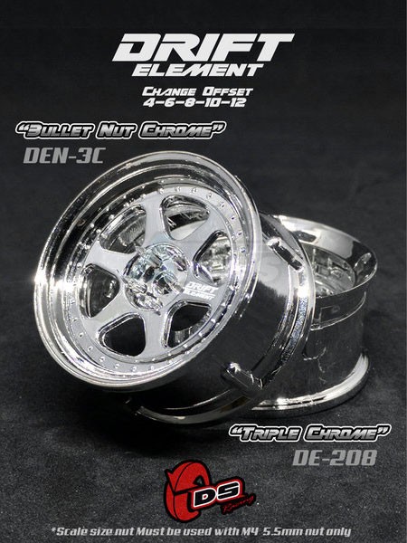 DS Racing Miscellaneous All Drift Element Wheel II - Adj. Offset (2) / Triple Chrome