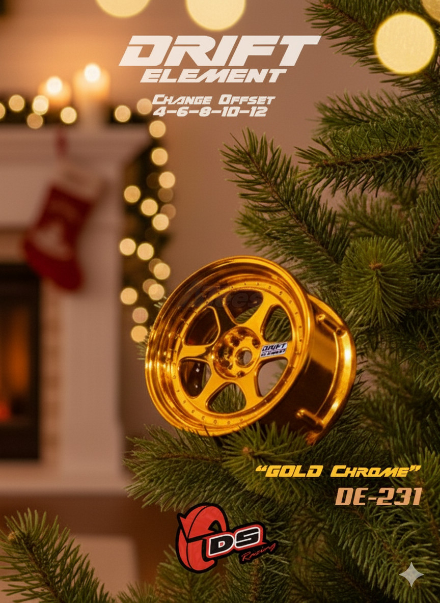DS Racing Miscellaneous All Drift Element Wheel - 5 Spokes (Gold Chrome)