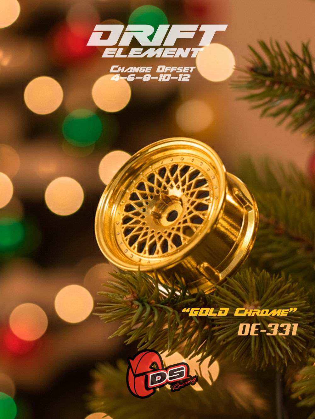 DS Racing Miscellaneous All Drift Element Wheel - Mesh (Gold Chrome)
