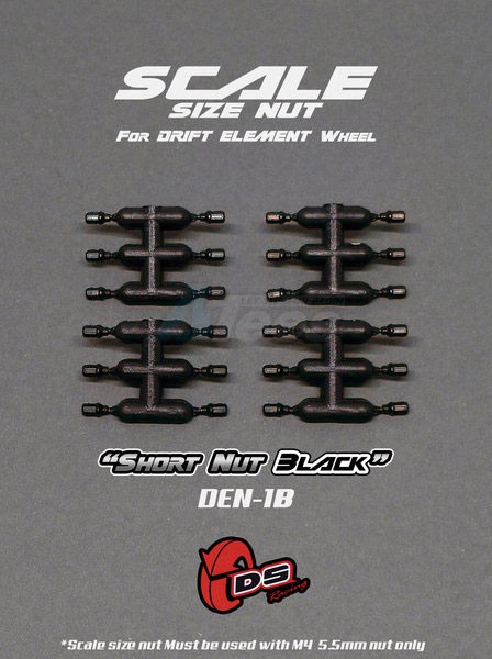 DS Racing Miscellaneous All Short Nuts For Drift Element Wheel Black