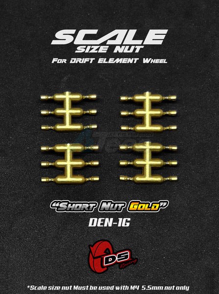 DS Racing Miscellaneous All Short Nuts For Drift Element Wheel Gold