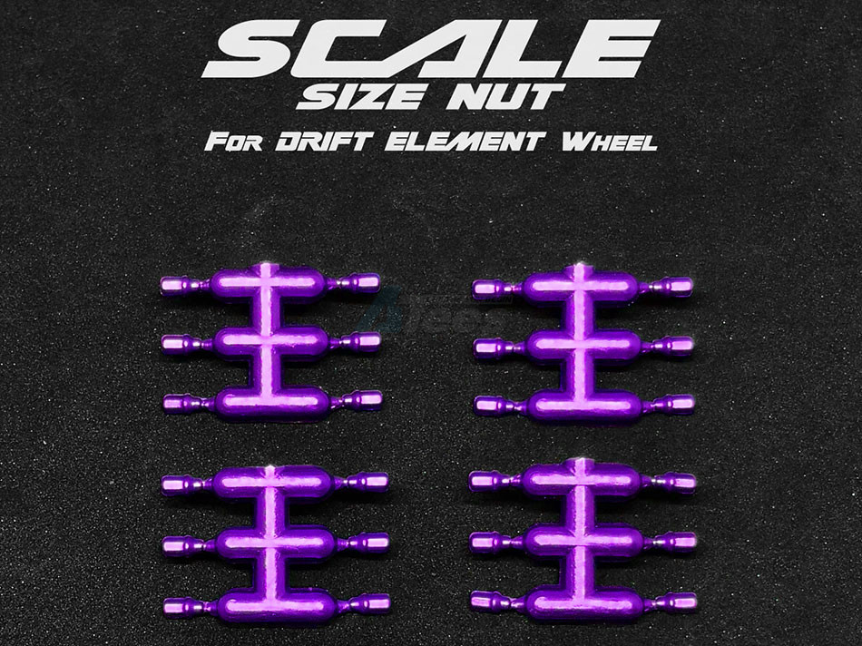 DS Racing Miscellaneous All Short Nut For Drift Element Wheel Purple Anodized