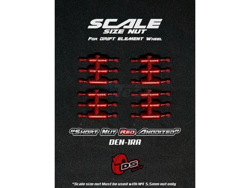 DS Racing Miscellaneous All Short Nut For Drift Element Wheel Red Anodized