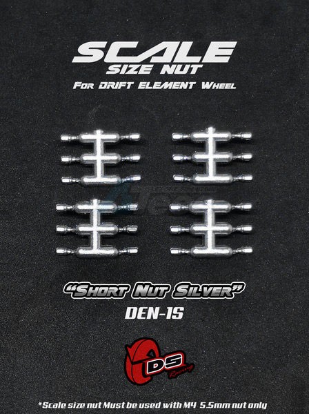 DS Racing Miscellaneous All Short Nuts For Drift Element Wheel Silver